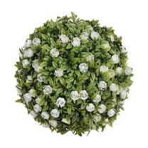 PATLOLLAV Artificial Plant Topiary Balls for Outdoor Decor,Garden Spheres Decorative, Faux Boxwood Mini Rose Balls Plants for The Front Door,Porch,Backyard, Patio and Wedding