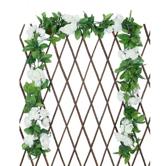 PATLOLLAV Artificial Rose Vine Fake Flower Garland Artificial Silk Floral Hanging Ivy for Wedding Arch Party Ceremony Background Wall Garden Outdoor Decor