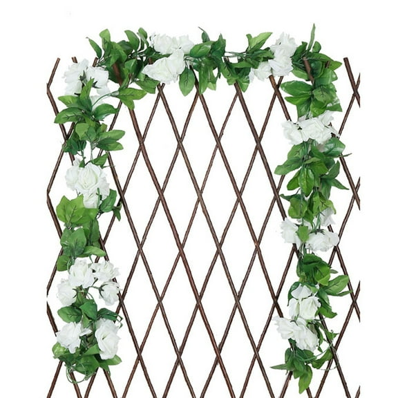 PATLOLLAV Artificial Rose Vine Fake Flower Garland Artificial Silk Floral Hanging Ivy for Wedding Arch Party Ceremony Background Wall Garden Outdoor Decor