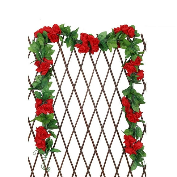 PATLOLLAV Artificial Rose Vine Fake Flower Garland Artificial Silk Floral Hanging Ivy for Wedding Arch Party Ceremony Background Wall Garden Outdoor Decor