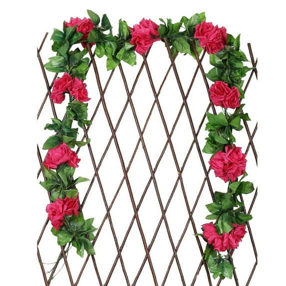 PATLOLLAV Artificial Rose Vine Fake Flower Garland Artificial Silk Floral Hanging Ivy for Wedding Arch Party Ceremony Background Wall Garden Outdoor Decor