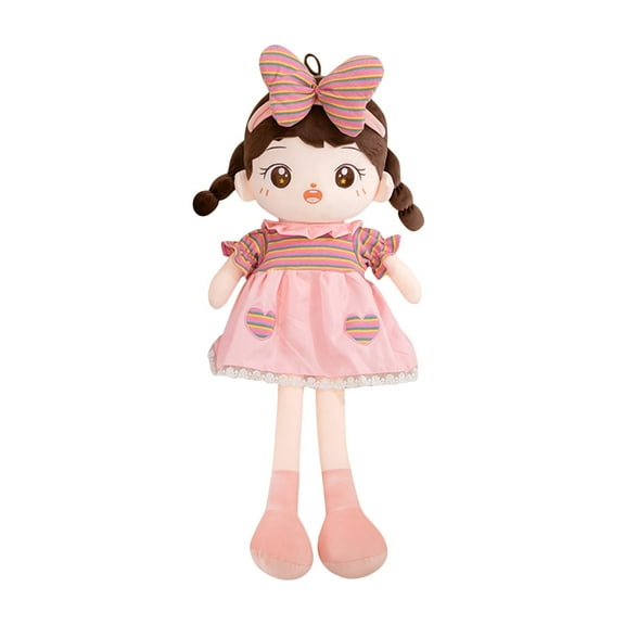 PATLOLLAV Baby Pink Soft Princess Wear Skirt Plush Dolls Gifts for Girls ,65cm Plush Stuffed Doll Toy in Pink Doll Soft Ragdoll ,Cute Little Girl Dolls for Baby Girl Gifts