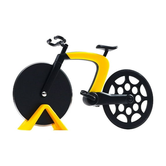 PATLOLLAV Bicycle Pizza Cutter Wheel with Holder,Robust Bicycle Shape 7 inch Stainless Steel Pizza Knife,Frosted Surface Non-Stick and Sharp Blades, Pizza Slicer Funny Kitchen Gadget