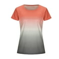 thumbnail image 1 of PATLOLLAV Womens Casual Gradient Color Short Sleeve T-Shirt Tunic Blouse Tops, 1 of 6