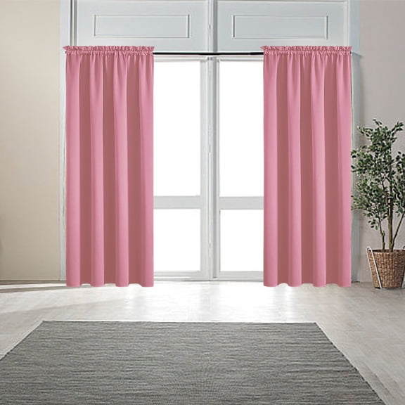 PATLOLLAV Blackout Curtain, 1 Panel Rod Pocket Curtain for Bedroom, Living Room, Room Darkening Drapes with Back, 52" W x 64" L
