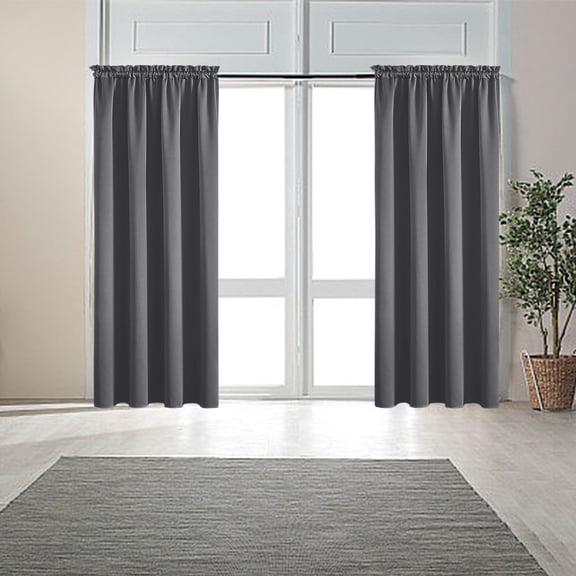 PATLOLLAV Blackout Curtain, 1 Panel Rod Pocket Curtain for Bedroom, Living Room, Room Darkening Drapes with Back, 52" W x 64" L