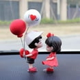 thumbnail image 1 of PATLOLLAV Car Dashboard Decoration, Lovely Kiss Couple Boys Girls Cute Ornaments with Balloons Car Dash Decorations, Auto Interior Display Decor , Valentine's Day Gift for Women, 1 of 3