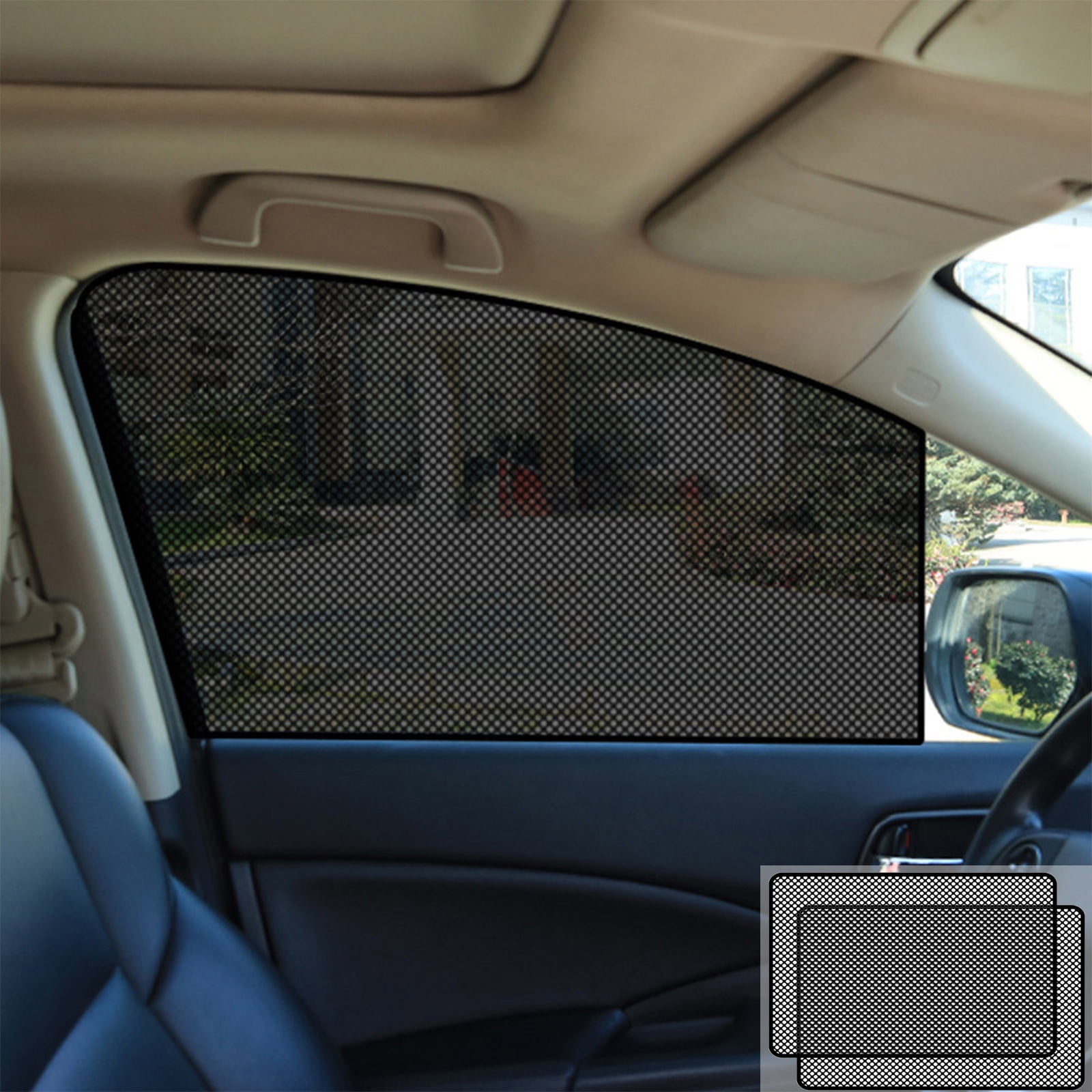 PATLOLLAV Car Side Window Sunshade,2Pcs Static Cling Films Mesh