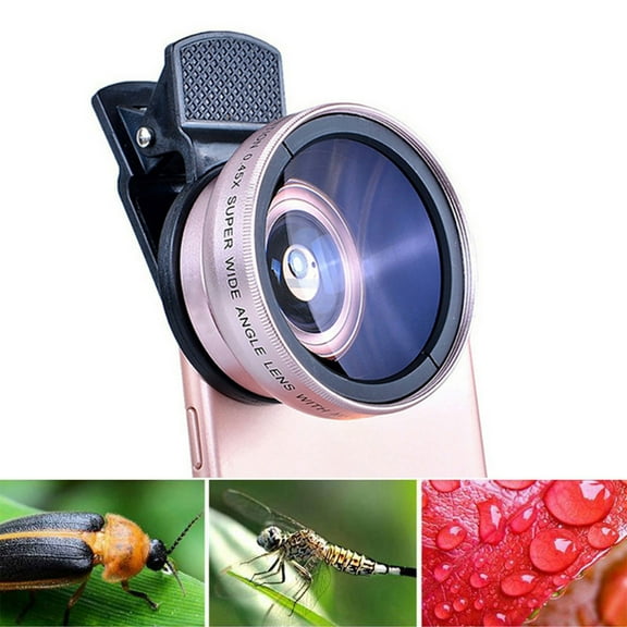 PATLOLLAV Cell Phone Camera Lens 2 in 1 Clip-on Lens Kit 37mm 0.45X 49UV Super Wide Angle & Macro Phone Camera Lens for iPhone and Android Smartphones Cell Phones