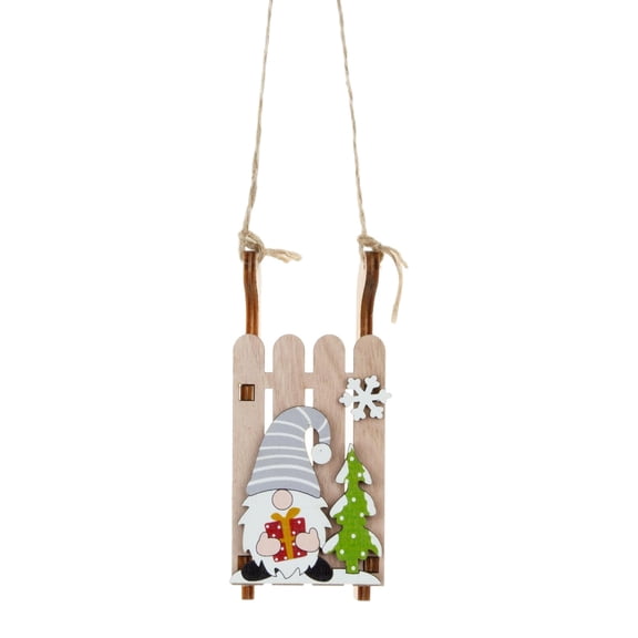 PATLOLLAV Christmas Decor Creative Gnome Sled Sign for Home Wooden Rustic Sleigh Holiday Hanging Sign Winter Snow Decorative Farmhouse Ornament Wall Art Plaque Gift