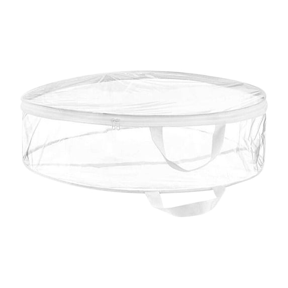 PATLOLLAV Christmas Wreath Storage Container 30inch Clear Xmas Bags with Handle and Dual Zipper Plastic Decorative Protector for Seasonal Holiday Garland White