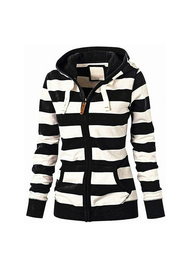 PATLOLLAV Womens Fashion Stripe Print Loose Long Sleeve Tops Casual Sweatshirt