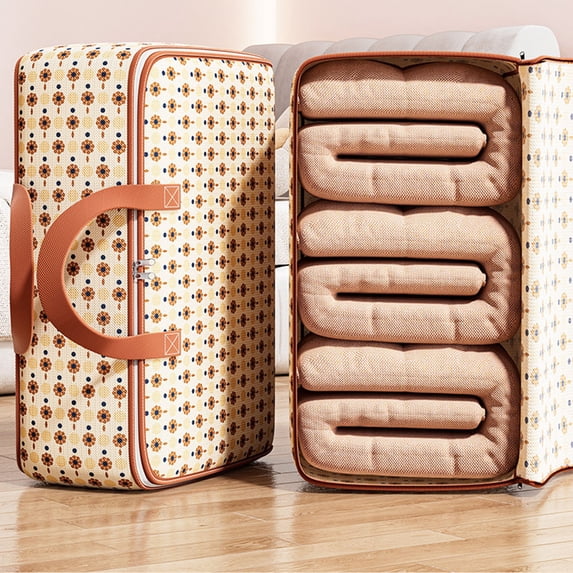 PATLOLLAV Clothing Storage Bags With Handle And Zipper Travel Moving Bags For Small Clothes Pillows Quilts Fabric