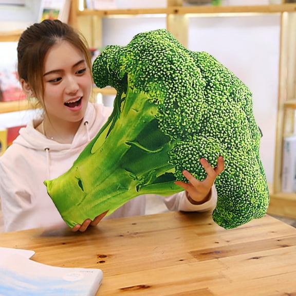 PATLOLLAV Creative Broccoli Throw Pillow,Vegetable And Fruit Plush Toy,19.68x21.65 inch Stuffed Broccoli Stuffed 3D Vegetables Plush Pillow Cushion for Couch Ornaments