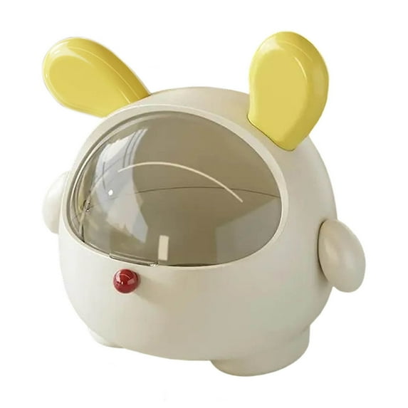 PATLOLLAV Cute Desktop Trash Can With Lid Cute Style Desktop Waste Bin Portable Tabletop Dustbin Storage For Home And Office