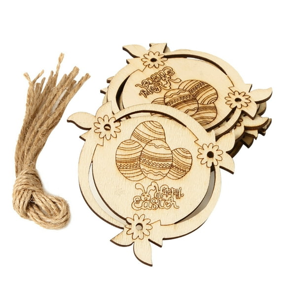 PATLOLLAV DIY 3D Easter Eggs Wood Crafts to Paint for Kids Adults,Wooden Hanging Decoration,Paintable Unfinished Wooden Slices for Craft, Spring Egg Cutouts Ornaments for Painting Decorations