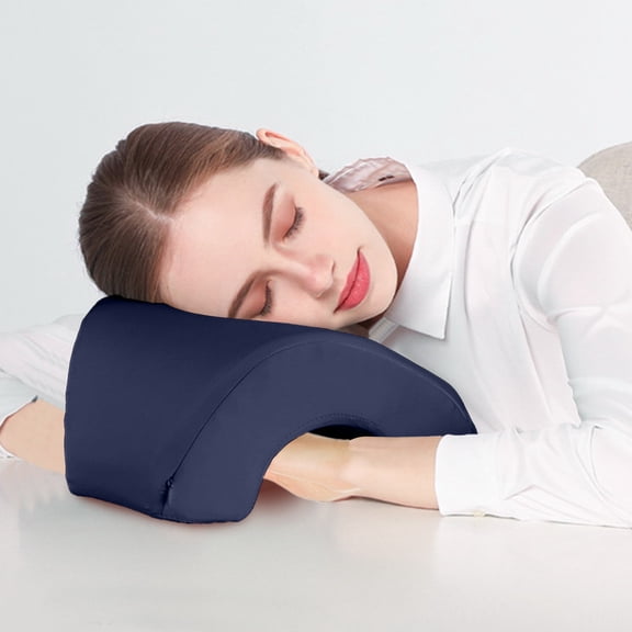 PATLOLLAV Desk Pillow for Napping, Travel Neck Pillow Wedge for Sleeping, Slow Rebound Back Pillow (Slightly Hard) for Slender Ladies Teenagers and Staff, Comfortable Washable Velvet Cover