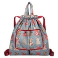 thumbnail image 1 of PATLOLLAV Drawstring Bags Backpack Bag, Spring Printed Fashion All-in-one Bag Elegant Painting Sport Gym Sack Drawstring Bag String Bag Yoga Bag Outdoor Beach Travel Bag for Men Women, 1 of 1
