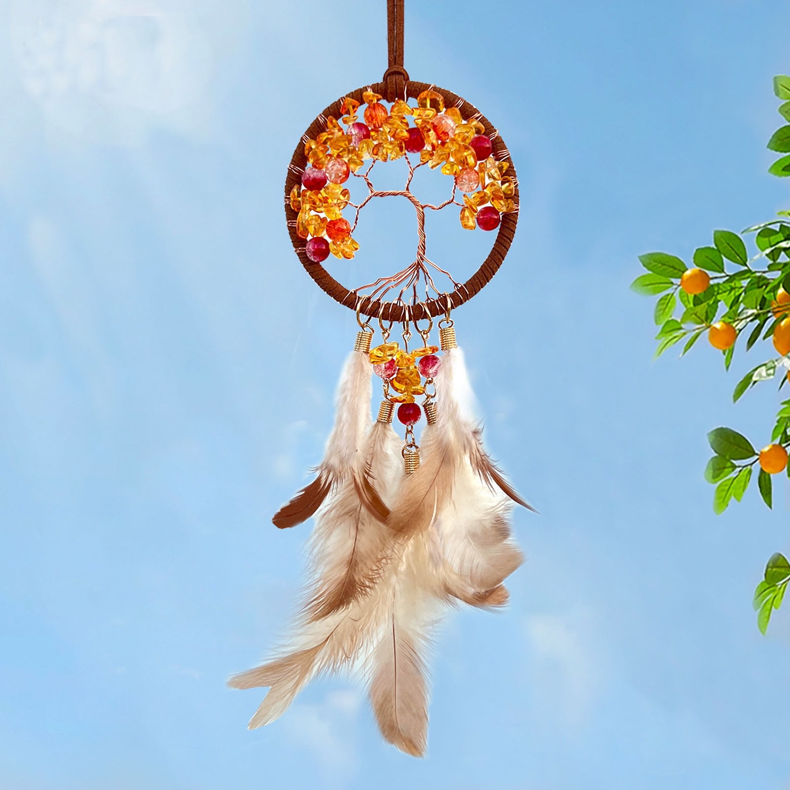 PATLOLLAV Dream Catchers for Cars,Tree of Life Dream Catchers for Bedroom Wall Decor Car Ornament Rear View Mirror Hanging Accessories with Small Hanging Hooks