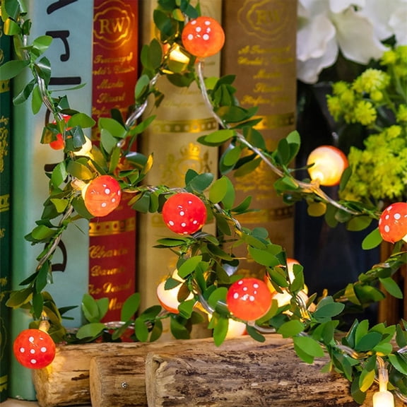 PATLOLLAV Easter Mushroom String Lights,USB Powered Mushroom Room Decor Light for Bedroom Aesthetic,10ft 20 LED Fairy Lights for Night Light Dorm Birthday Party Garden Kitchen Decorations