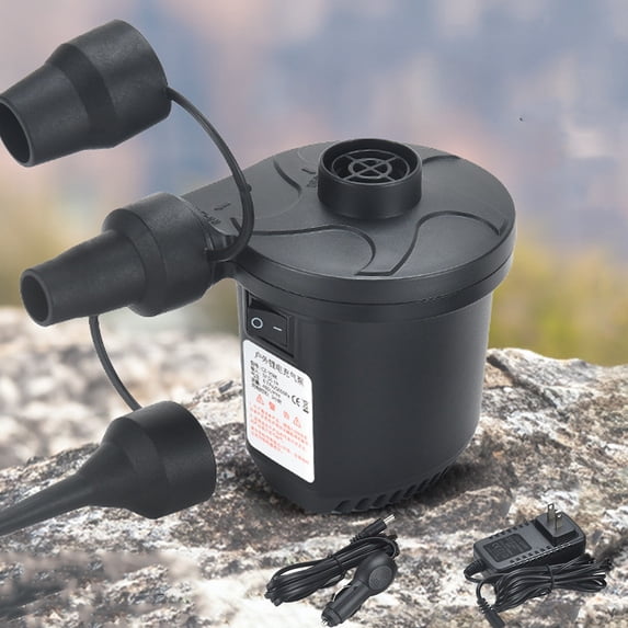 PATLOLLAV Electric Air Pump, Portable Air Pump with 3 Nozzles, 4 kPa Quick-Fill, Inflator Pump for Outdoor Camping, Inflatable Air Mattress Beds, Boats, Swimming Ring
