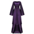 thumbnail image 1 of PATLOLLAV Fall Clothes for Women,Womens Casual Halloween Long Sleeve Splicing Solid Gothic Cosplay Dress Purple XXL, 1 of 5