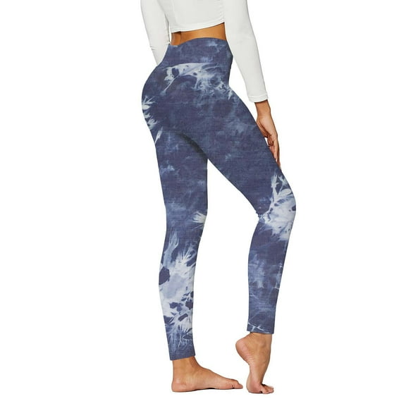 PATLOLLAV Fall Clothes for Women,Womens Girls Leggings Skinny Multicolor Print High Waist Stretchy Tights Trouser Yoga Pants Navy XL