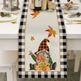 thumbnail image 1 of PATLOLLAV Fall Gnomes Table Runner,Buffalo Plaid Edge Autumn Thanksgiving Table Decoration for Kitchen Dining Coffee or Indoor and Outdoor Home Party Decor,13 x 72inches,Fall Supplies, 1 of 1