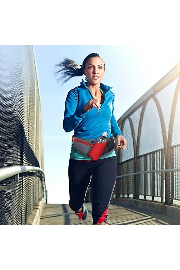 Fanny Pack for Women Men,Waist Bag with Water Bottle Holder Crossbody Bag with Extension Strap Running Belt Hydration Waist Pack Fit Walking Running Hiking