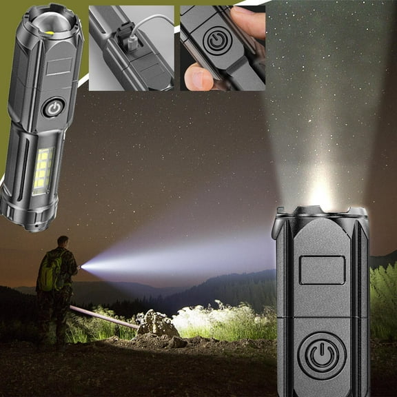 PATLOLLAV Flashlights High Lumens Rechargeable, 5000 Lumen Super Bright Led Tactical Flashlight Battery Powered USB C, IPX6 Waterproof, Zoomable, Powerful Handheld Small Flash Light