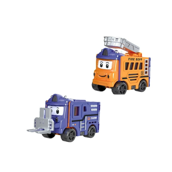 PATLOLLAV Flip Racers Transformable Cars 4 Pcs Cars for Kids Ages 3-5 Funny Toy Vehicle for Toddlers Pull Back Trucks Cute Christmas Birthday Gifts for Kids,Road Roller Detector