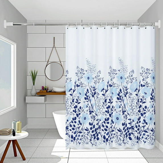 PATLOLLAV Floral Shower Curtain Textured Frosted Shower Curtain with Magnetic Weights - Waterproof PEVA Liner Blocks 99% Moisture for Bathroom Privacy