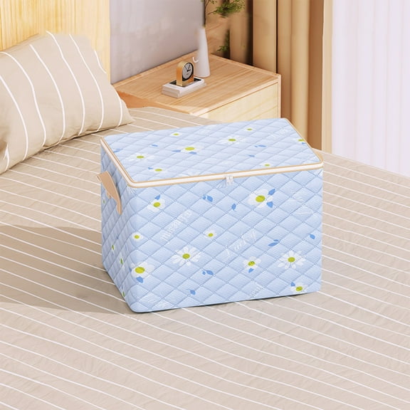 PATLOLLAV Floral Storage Bins with Lids, Moisture Proof Storage Bags with Zippers and Reinforced Handles, Closet and Organization for Clothing, Sweater, Comforter, Bedding