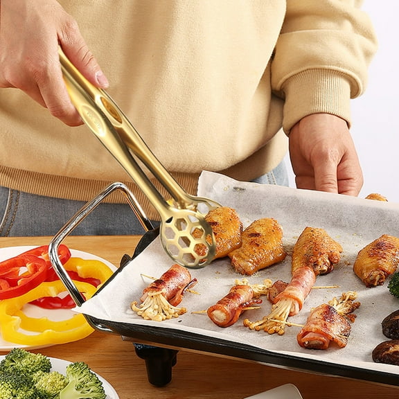 PATLOLLAV Food Tongs Cat Paw Ice Suger Serving Tong Non-Slip Cooking Clip Baking Clips Steak Clamp Bear Claw Meal Clips 304 Stainless Steel Desert Barbecue Buffet Toaster Tools Kitchen