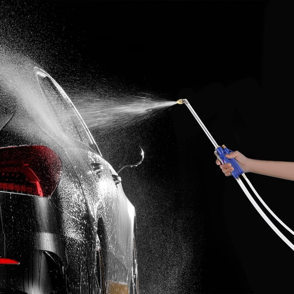 PATLOLLAV Garden Hose Nozzle Set, Includes High Pressure Water Nozzle with Adjustable Spray Patterns and 94 Inch Hose, Garden Hose Wand for Watering Garden, Washing Cars Showering Pets, House Cleaning