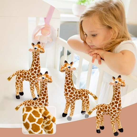 PATLOLLAV Giraffe Stuffed Animal Lifelike Stuffed Animal Design with Wire-Framed Legs & Soft Posable Neck Giraffe Plush Doll for Boys and Girlss Birthday Easter Gift Ideal