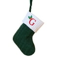 thumbnail image 1 of PATLOLLAV Green Mini 26 Letters Stocking Gift Bag,Green Christmas 26 Letters Knit Stockings with White Cuffs Cute Xmas Alphabet Decorations for Home Family Fireplace Hanging Gifts DIY, 1 of 1