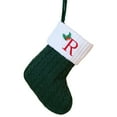 thumbnail image 1 of PATLOLLAV Green Mini 26 Letters Stocking Gift Bag,Green Christmas 26 Letters Knit Stockings with White Cuffs Cute Xmas Alphabet Decorations for Home Family Fireplace Hanging Gifts DIY, 1 of 1