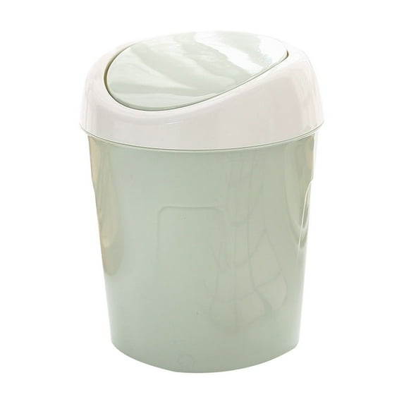PATLOLLAV Green Small Bathroom Trash Can with Lid,Portable Press Type With Lid Trush Bucket,Mini Waste Bin ,Plastic Garbage Can for Kitchen, Bathroom, Bedroom,Office, Under Desk