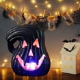 thumbnail image 1 of PATLOLLAV Halloween Creative Pumpkin Lantern Ornament,LED Pumpkin Lantern,Funny Halloweeen Pumpkin Handheld Light,Halloween Pumpkin Jack Light Up Pumpkin,3 Button Batteries to Power,Black, 1 of 5
