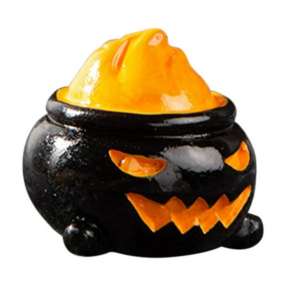 PATLOLLAV Halloween Ornament,Miniatures Pumpkins Ghost Ghost Figurines Mini Resin Plastic Garden Decor Accessories Halloween Ornaments for Outdoor House Garden Decoration Party Supplies