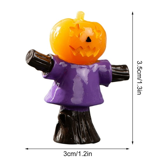 PATLOLLAV Halloween Ornament,Miniatures Pumpkins Ghost Ghost Figurines Mini Resin Plastic Garden Decor Accessories Halloween Ornaments for Outdoor House Garden Decoration Party Supplies