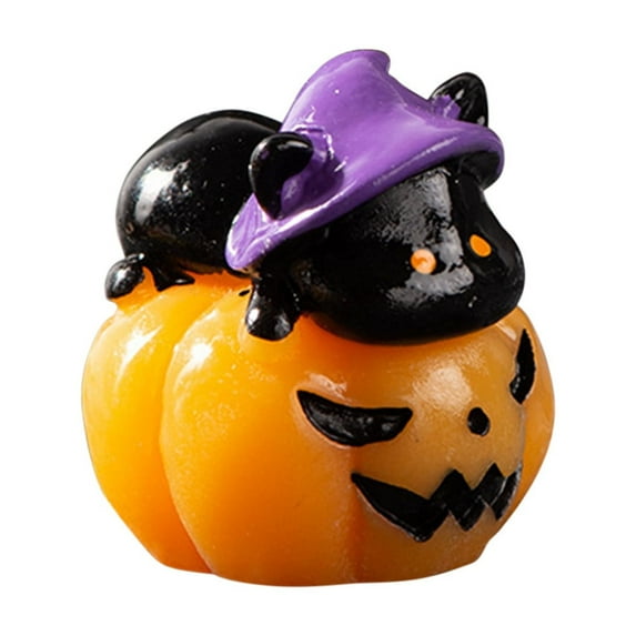 PATLOLLAV Halloween Ornament,Miniatures Pumpkins Ghost Ghost Figurines Mini Resin Plastic Garden Decor Accessories Halloween Ornaments for Outdoor House Garden Decoration Party Supplies
