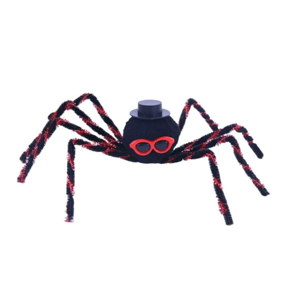 PATLOLLAV Halloween Spider Decorations,Cool Spider with Red Glasses,Realistic Small Scary Spider Decoration for Home, Spooky Spiders for Indoor Outdoor Party Ornament