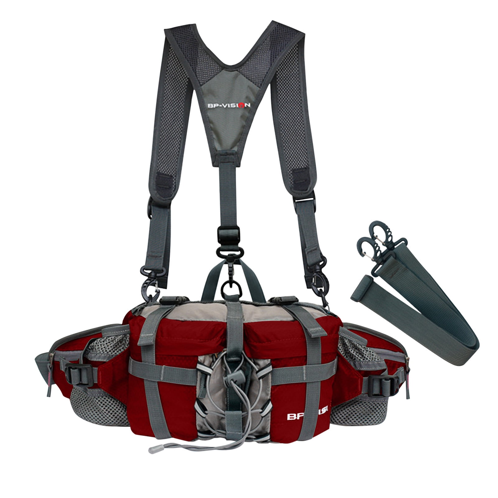 PATLOLLAV Hiking Fanny Pack with Water Bottle Holder,Double Shoulder