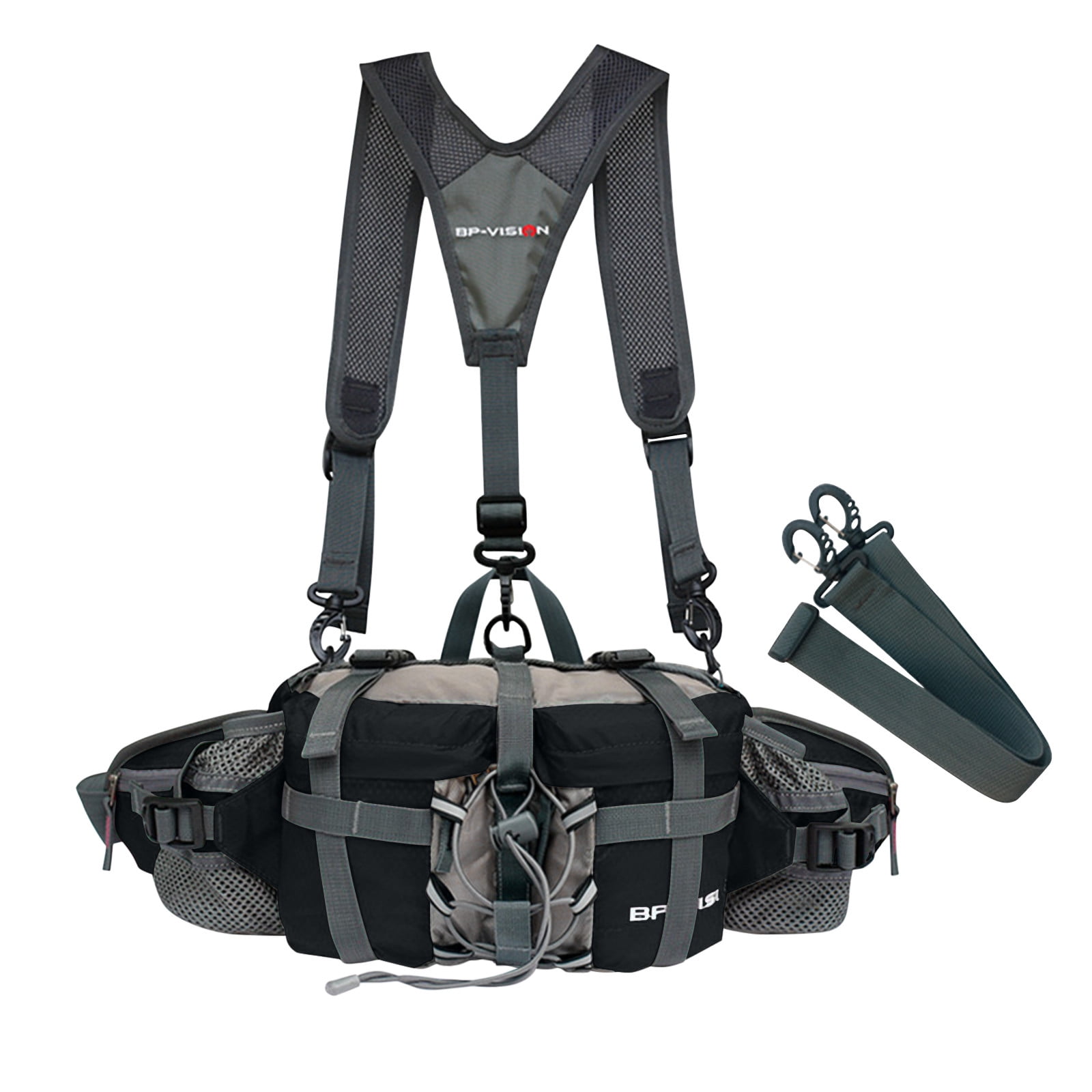 PATLOLLAV Hiking Fanny Pack with Water Bottle Holder,Double Shoulder