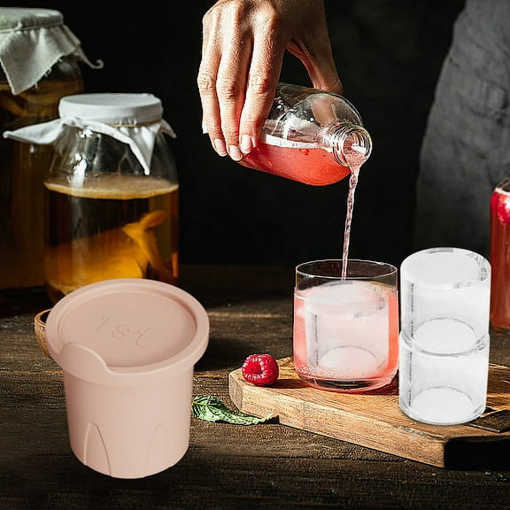 PATLOLLAV Ice Cube Tray for 20-24 oz Tumbler Cup,Single Hole,Silicone Ice Cube Molds With Lid for Chilling Cocktails,Whiskey,Drinks, Coffee,Easy Fill and Release Ice Maker