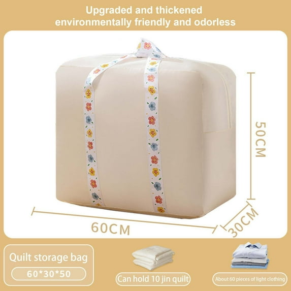 PATLOLLAV Large Heavy Quilt Storage Bags with Handles,Waterproof Strong Oxford Moving Bag Totes Storage Bin Space Saver Travel Duffel Bags for Bedding,Duvets,Clothes 23.6x 12x 20 Inch