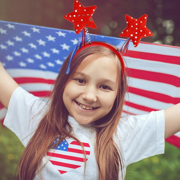 PATLOLLAV Large USA Flag Headband for Patriotic Processions, Stretchy Hair Hoop