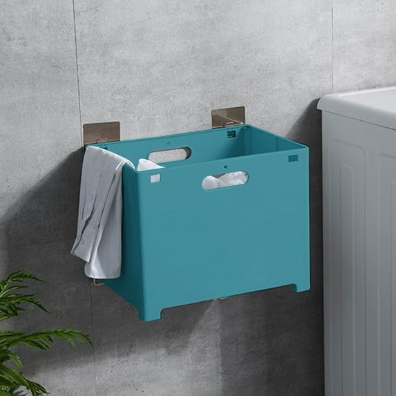 PATLOLLAV Laundry Hamper,Ventilated Plastic Storage Baskets Compact Clothes Groceries Baskets,Wall Hanging Dirty Clothes Storage Containers for Bathroom Bedroom Closet
